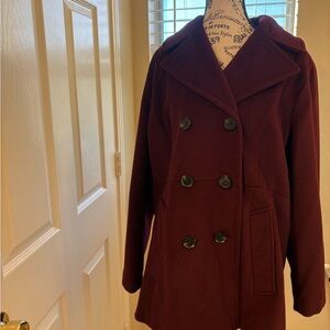 Michael Kors Deep Red Pea Coat
